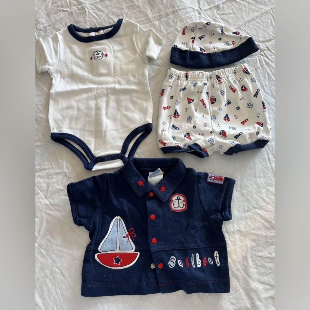 Nautical Baby 5 Piece Set - Navy & White